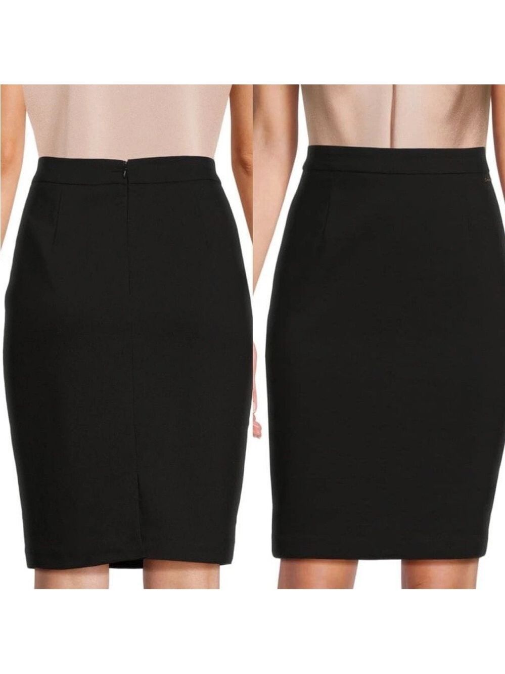 Elie Tahari Black Wool Stretch Pencil Skirt Size 10 Lined Career Office